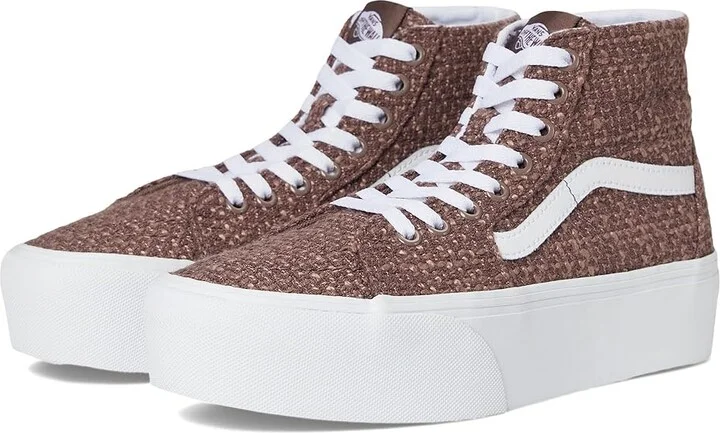 Vans Sk8-Hi Tapered Stackform Shoes Tweed Taupe : Men's 3.5 - Women's 5 Medium, Lace/Canvas