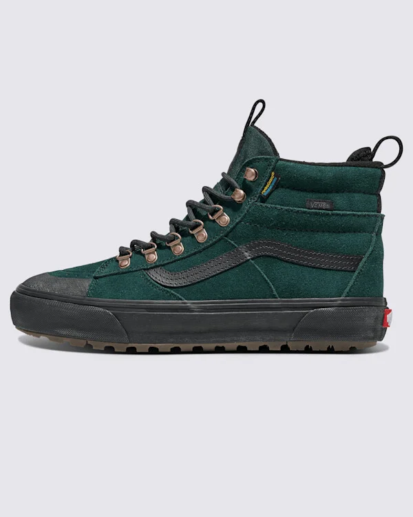 Vans Sk8-Hi Waterproof Insulated Shoes (Scarab Green / Black) - 3.5 Boys 5.0 Women