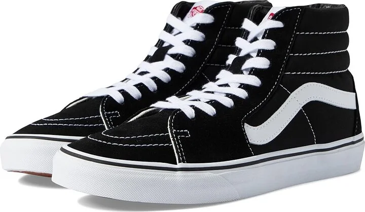 Vans SK8-Hi Wide Shoes Black/True White : Men's 7.5 - Women's 9 Wide, Canvas/Suede