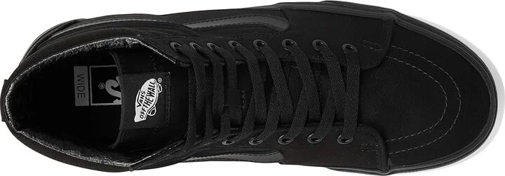 Vans SK8-Hi Wide Shoes Canvas Black/Black : Men's 7 - Women's 8.5 Wide, Canvas/Suede - Image 2