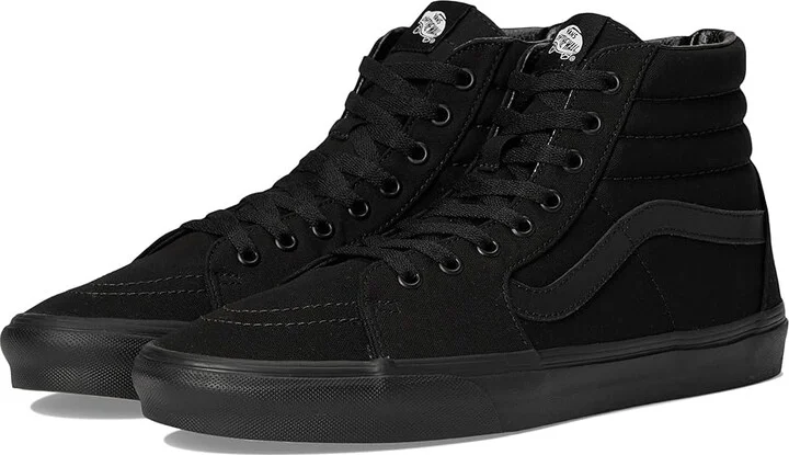 Vans SK8-Hi Wide Shoes Canvas Black/Black : Men's 7 - Women's 8.5 Wide, Canvas/Suede