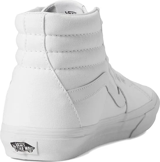 Vans SK8-Hi Wide Shoes Canvas True White : Men's 10 - Women's 11.5 Wide, Canvas/Suede - Image 4