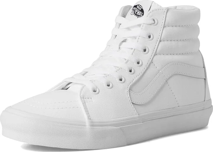 Vans SK8-Hi Wide Shoes Canvas True White : Men's 10 - Women's 11.5 Wide, Canvas/Suede - Image 5