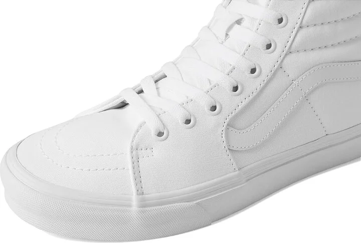 Vans SK8-Hi Wide Shoes Canvas True White : Men's 10 - Women's 11.5 Wide, Canvas/Suede - Image 7