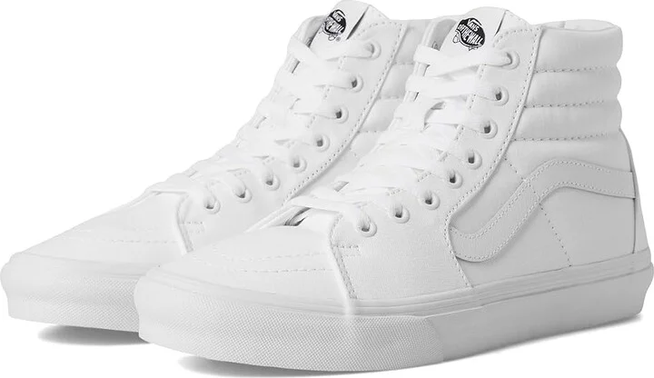 Vans SK8-Hi Wide Shoes Canvas True White : Men's 10 - Women's 11.5 Wide, Canvas/Suede