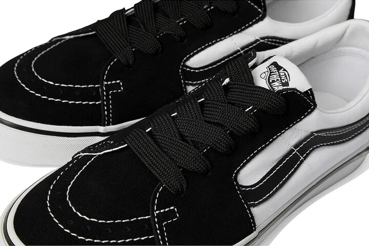 Vans SK8-Low Shoes Two-Tone Black/White : Men's 4.5 - Women's 6 Medium, Suede/Canvas - Image 3
