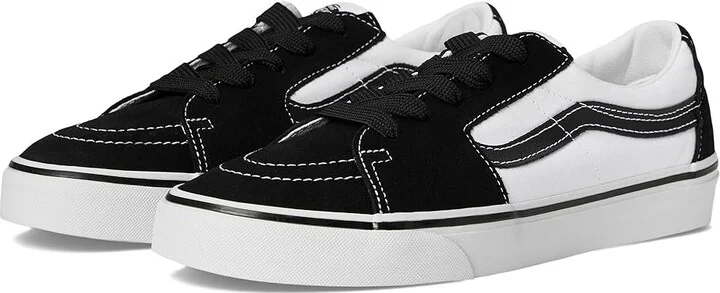 Vans SK8-Low Shoes Two-Tone Black/White : Men's 4.5 - Women's 6 Medium, Suede/Canvas