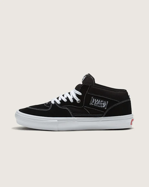 Vans Skate Half Cab Shoes (Black and White) - 3.5 Boys / 5.0 Women