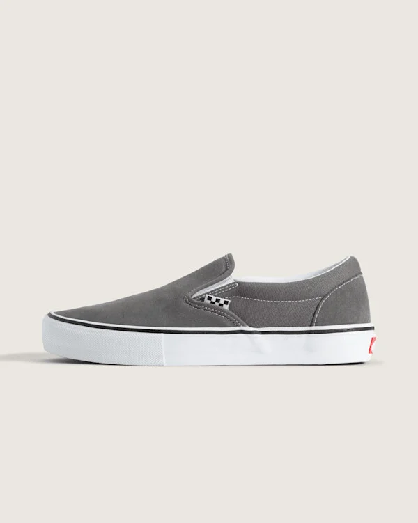 Vans Skate Slip-On Shoes (Silver) - 3.5 Boys / 5.0 Women