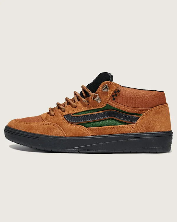Vans Skate Zahba Mid Shoes (Glazed Ginger Brown / Green) - 4.5 Boys 6.0 Women