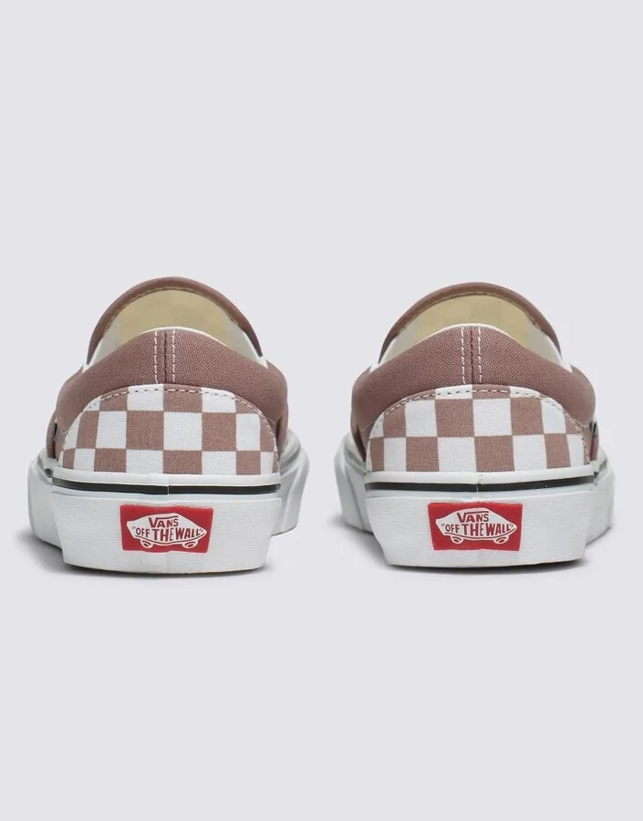 Vans Slip-on checkerboard sneakers in brown and white - Image 3