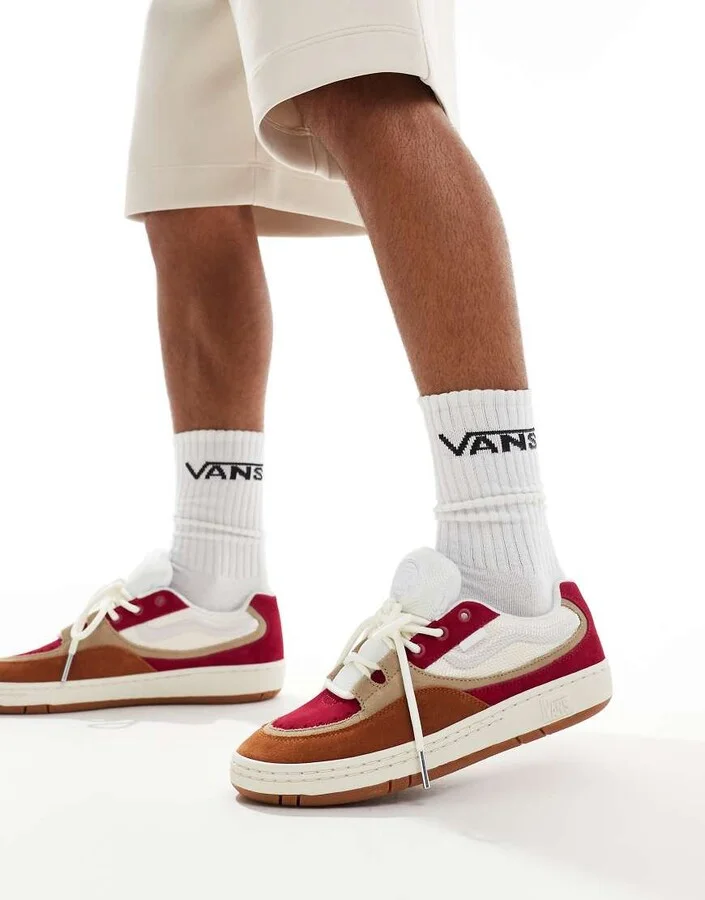 Vans Speed sneakers with pink detail in white - Image 3