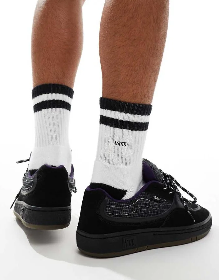 Vans Speed sneakers with purple details in black - Image 4