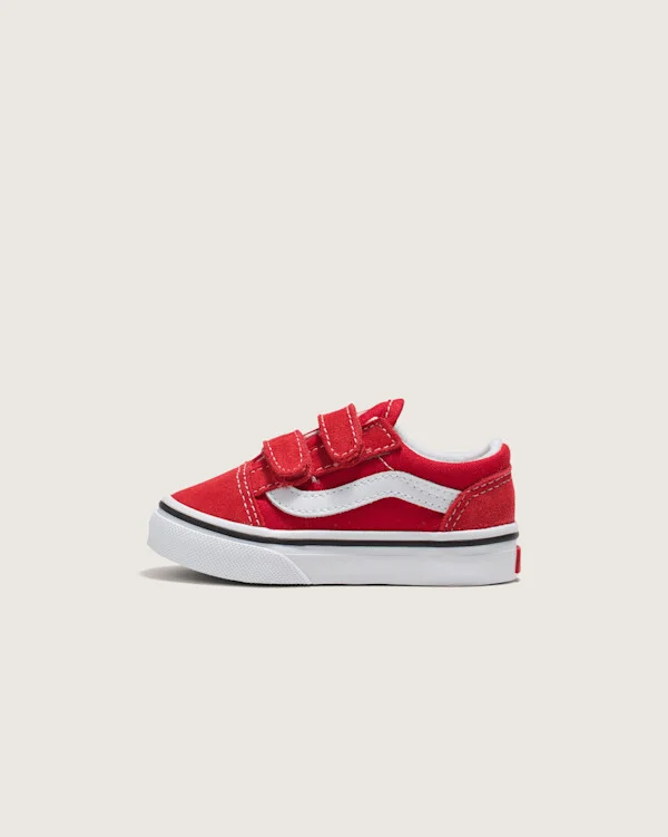 Vans Toddler Old Skool V Shoes (Racing Red / White) - 2.0