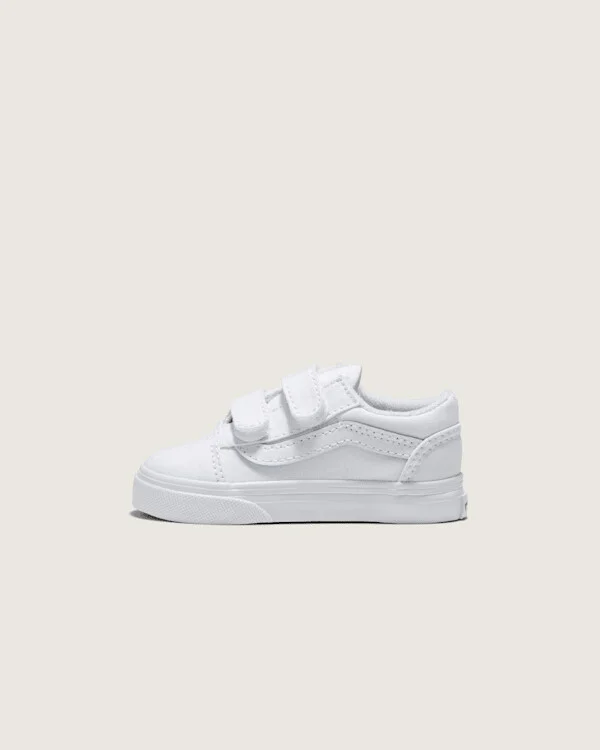 Vans Toddler Old Skool V Shoes (True White) - 2.0