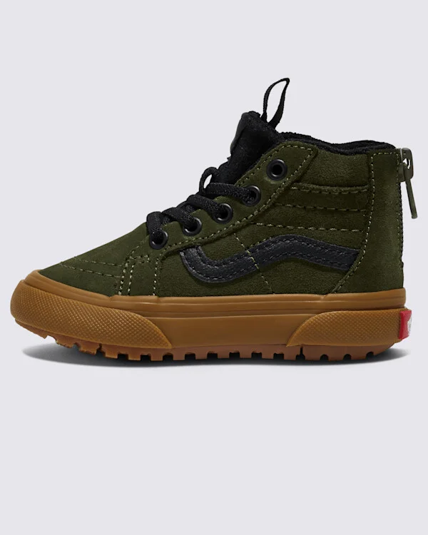 Vans Toddler Sk8-Hi Zip Gum Shoes (Grape Leaf Green / Gum) - 3.0