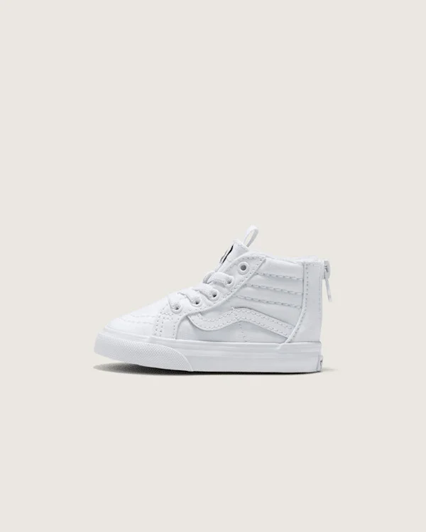 Vans Toddler Sk8-Hi Zip Shoes (True White) - 2.5