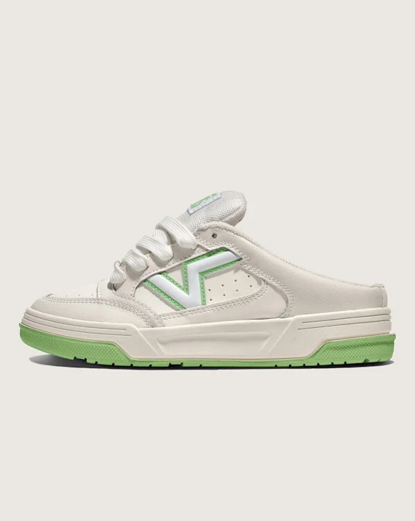 Vans Upland Mule Shoes (Off White / Green) - 3.5 Boys 5.0 Women