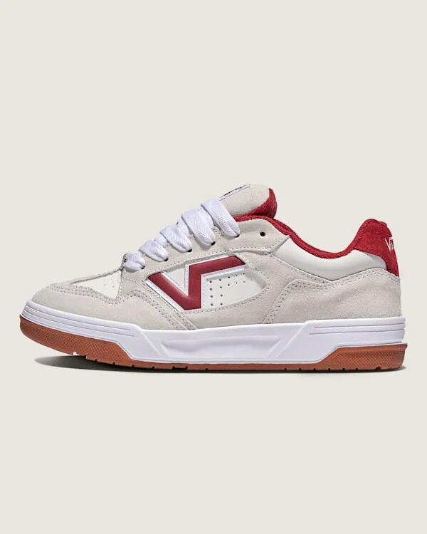 Vans Upland Shoes (White / Sun-Dried Tomato Red) - 3.5 Boys 5.0 Women