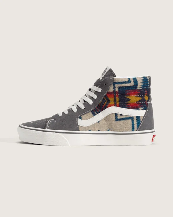 Vans Van Doren Approved X All Nations Sk8-Hi Shoes (Grey) - 6.0 Boys / 7.5 Women