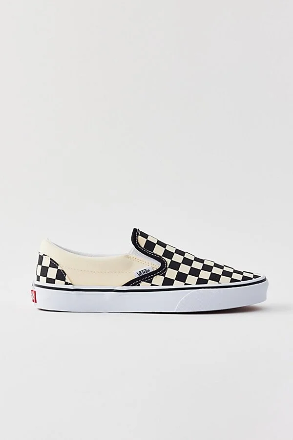 Vans Women's Classic Checkerboard Slip-On Sneaker in Black/Off White - Image 3