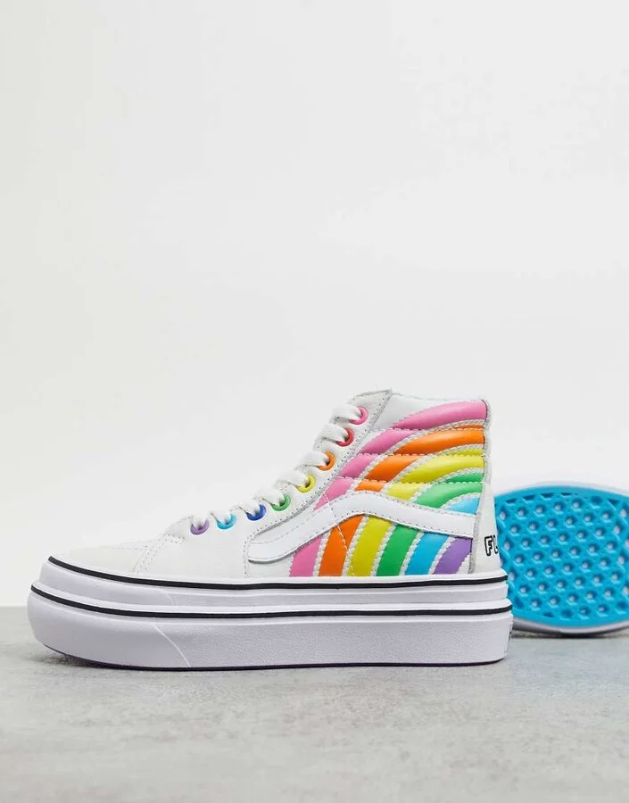 Vans X Flour Shop Super ComfyCush SK8-Hi sneakers in white - Image 4