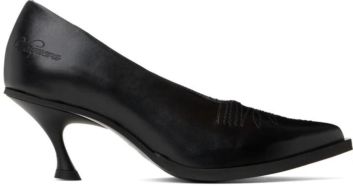 VAQUERA Black Cowgirl Kitten Heels