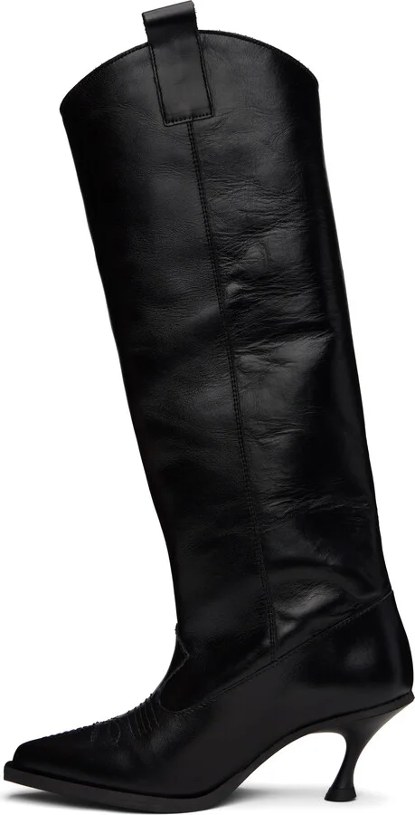 VAQUERA Black Kitten Cowgirl Boots - Image 3