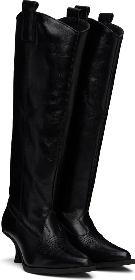 VAQUERA Black Kitten Cowgirl Boots - Image 4