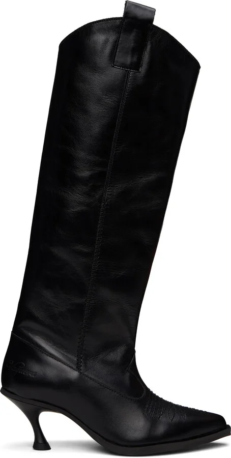 VAQUERA Black Kitten Cowgirl Boots