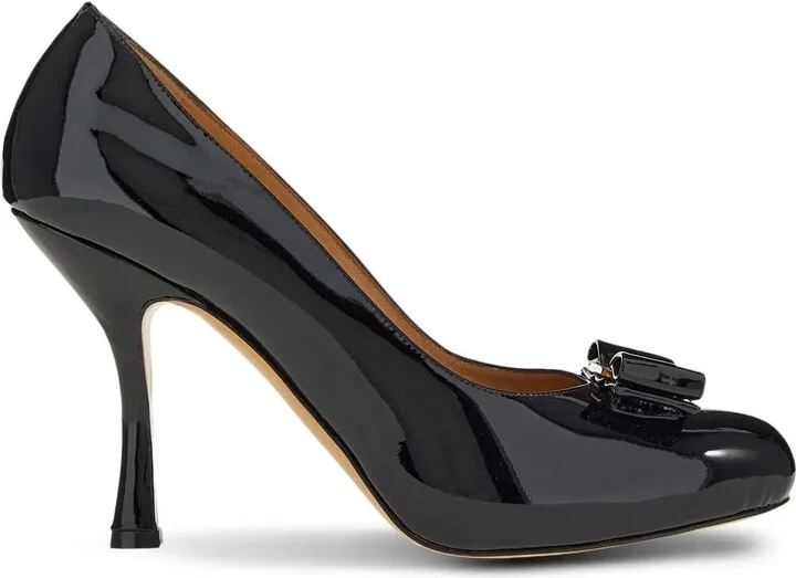 Vara 100mm leather pumps
