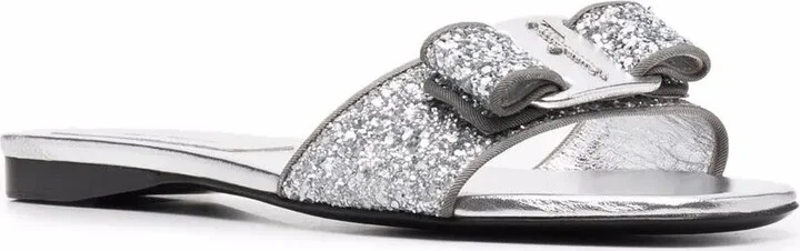 Vara Bow glitter slide sandals - Image 2