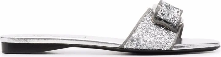 Vara Bow glitter slide sandals