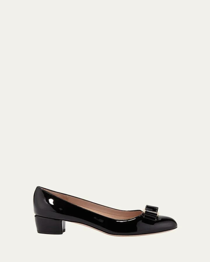 Vara Bow Leather Low Pumps