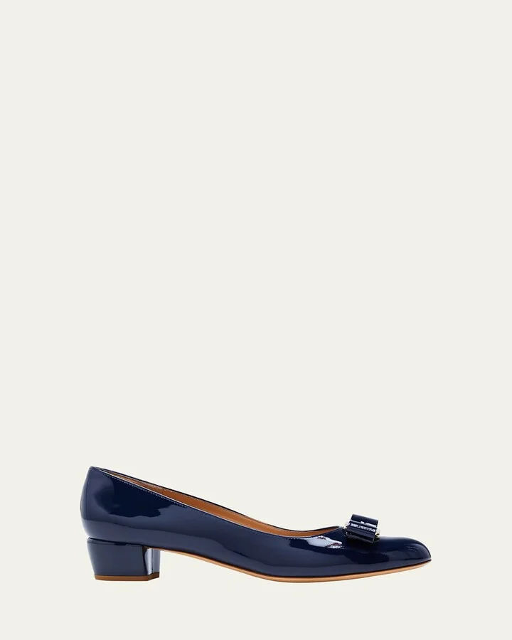 Vara Bow Leather Low Pumps