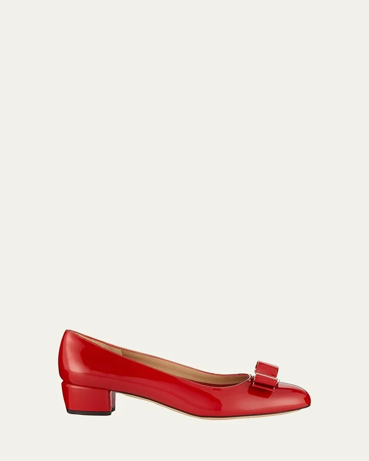 Vara Bow Leather Low Pumps