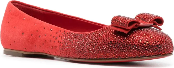 Vara-bow rhinestone-embellished ballerina shoes - Image 2
