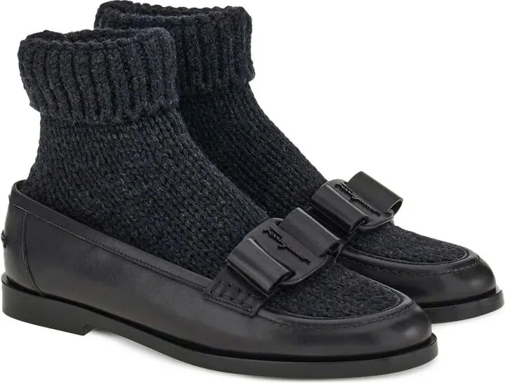 Vara bow sock-ankle loafers - Image 2