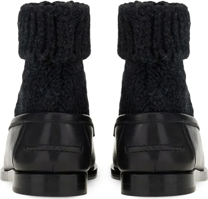 Vara bow sock-ankle loafers - Image 3