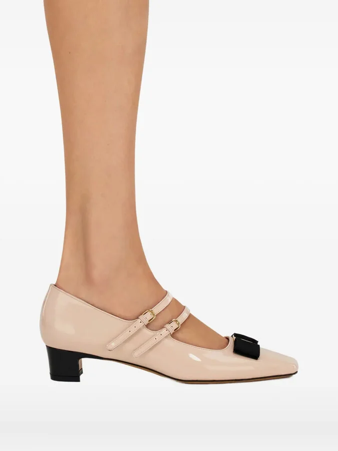 Vara Bow two-strap block-heel pumps - Image 5