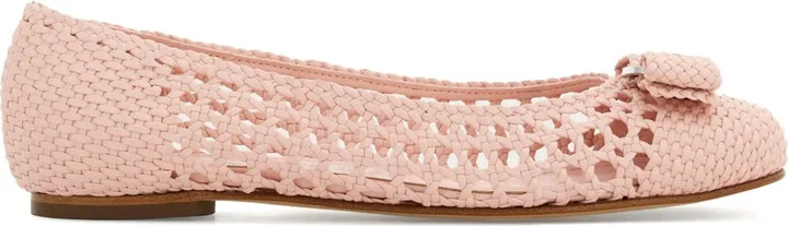 Vara-bow woven ballerina shoes