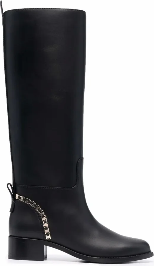 Vara Chain knee-high boots