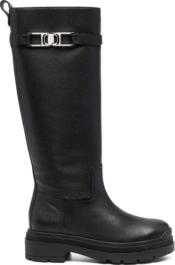 Vara Chain knee-high boots