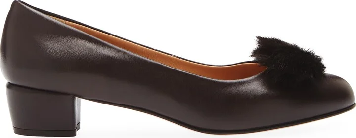 Vara Genuine Shearling Bow Pump - Image 3