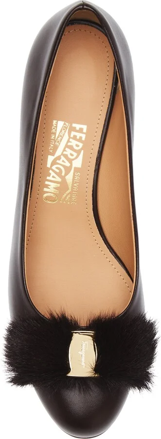 Vara Genuine Shearling Bow Pump - Image 5