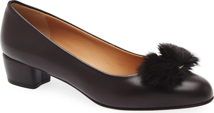 Vara Genuine Shearling Bow Pump