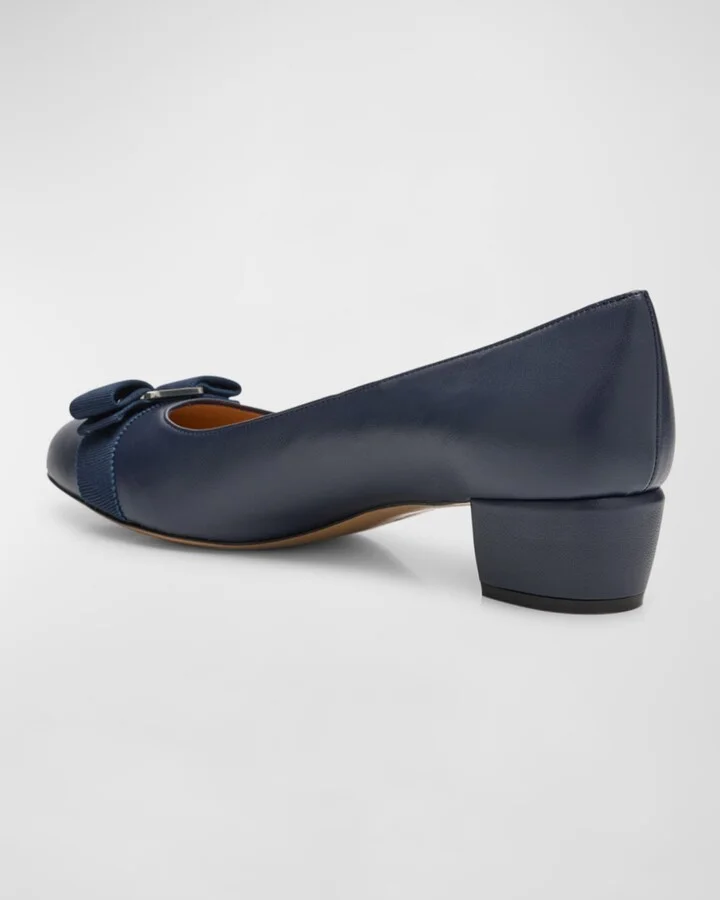 Vara Leather Bow Low Pumps - Image 2