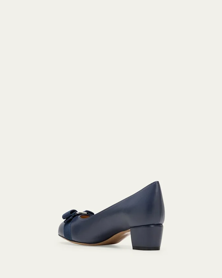 Vara Leather Bow Low Pumps - Image 8