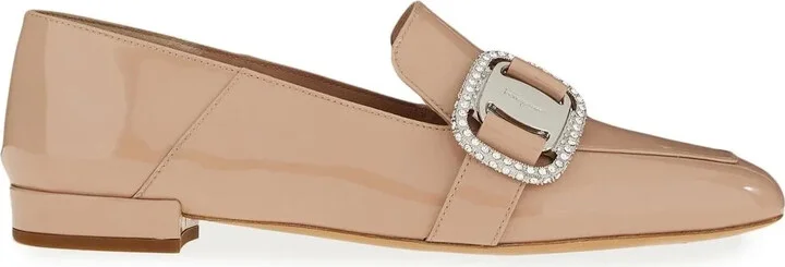 Vara patent-leather chain-loafers