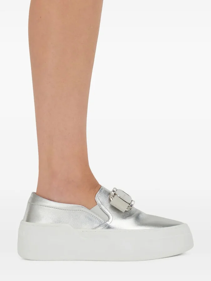 Vara-plate crystal-embellished slip-on trainers - Image 5